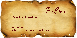 Prath Csaba névjegykártya